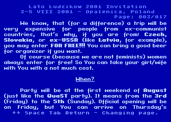Lato Ludzikow 2001 Invitation