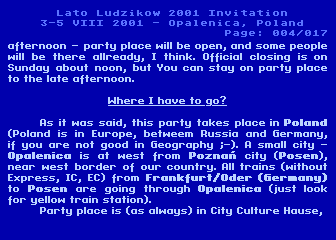 Lato Ludzikow 2001 Invitation