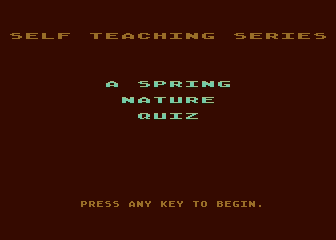 Self Teaching Series: A Spring Nature Quiz
