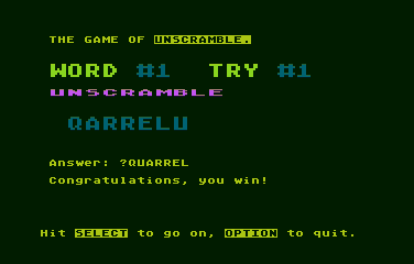 Unscramble: A Word Game