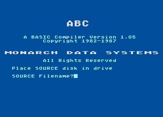 ABC - A BASIC Compiler Version 1.05