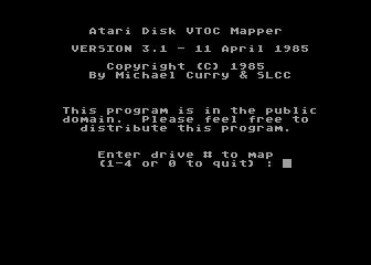 Atari Disk VTOC Mapper v3.1