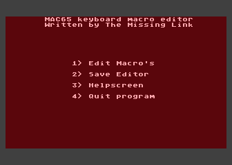 MAC65 Keyboard Macro Editor