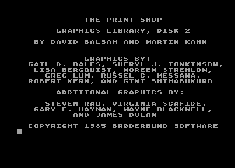 Print Shop Graphics Library, Disk 2