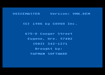 Voicemaster demo disk