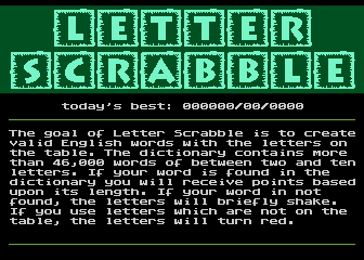 Letter Scrabble